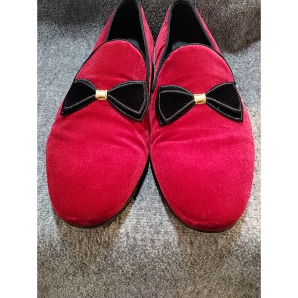 Le Bottiee 1965 - Mens Loafers - Made in Italy - Red Velvet & Blk - Size 9 US main image 13